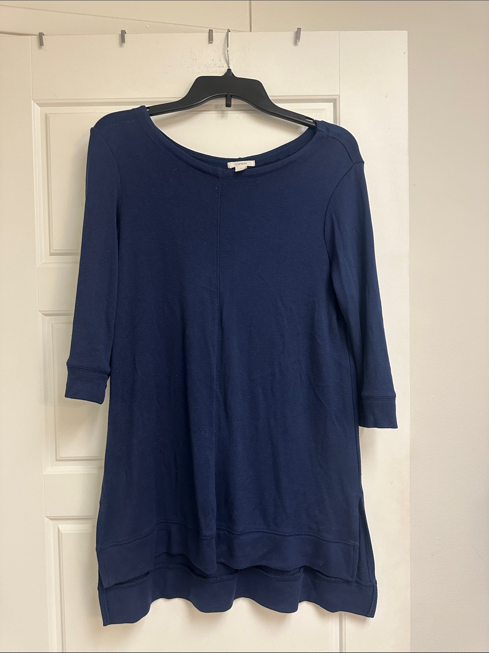 Caslon Navy 3/4 Sleeve Tunic Dress